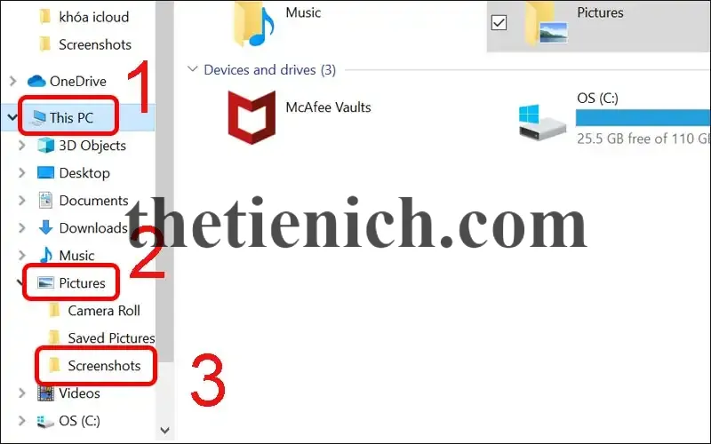 Xem lại ảnh vừa chụp màn hình trong Screenshots