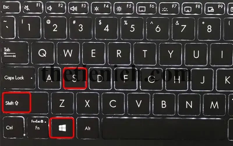 Nhấn tổ hợp phím Windows + Shift + S