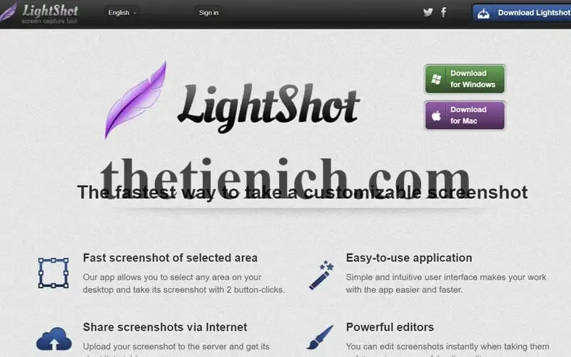 Phần mềm Lightshot chụp ảnh màn hình Windows, macOS