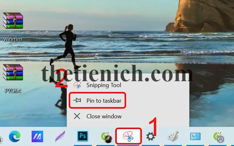 Ghim Snipping Tool vào Taskbar