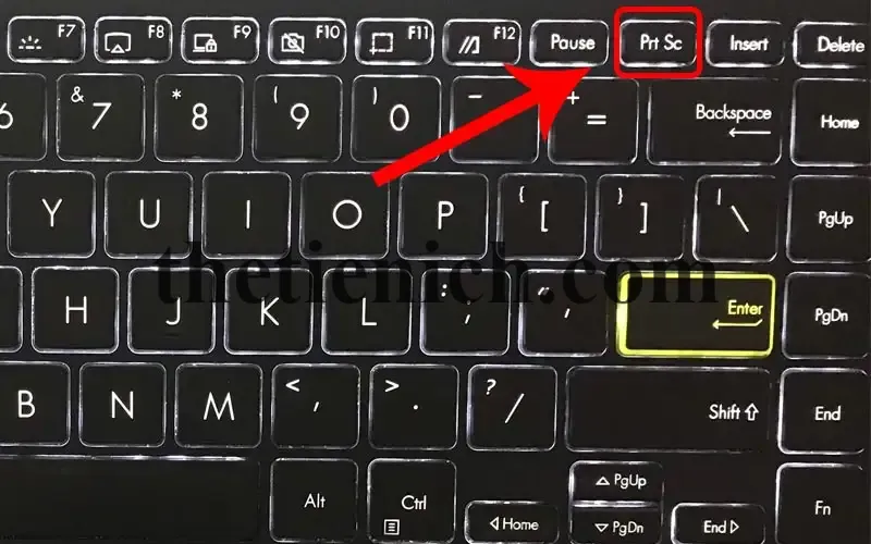  Nhấn phím PrtSc trên bàn phím để chụp màn hình máy tính